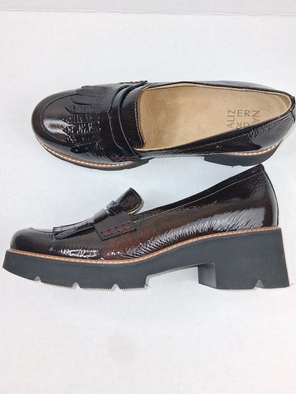NWOT Naturalizer Darcy Brown Patent Leather Tassel Penny Loafers